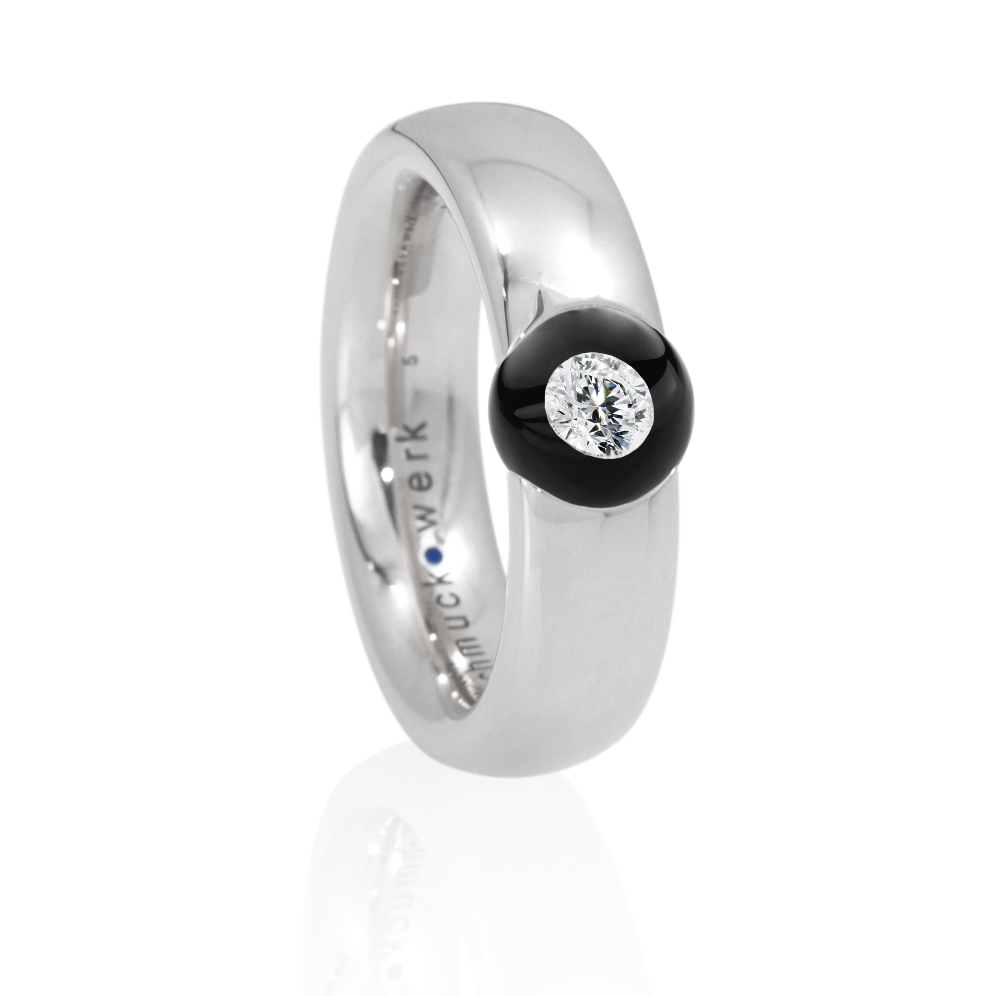 Glasklar I Ring I 0.07ct tw/vs I schwarz I 5,5mm