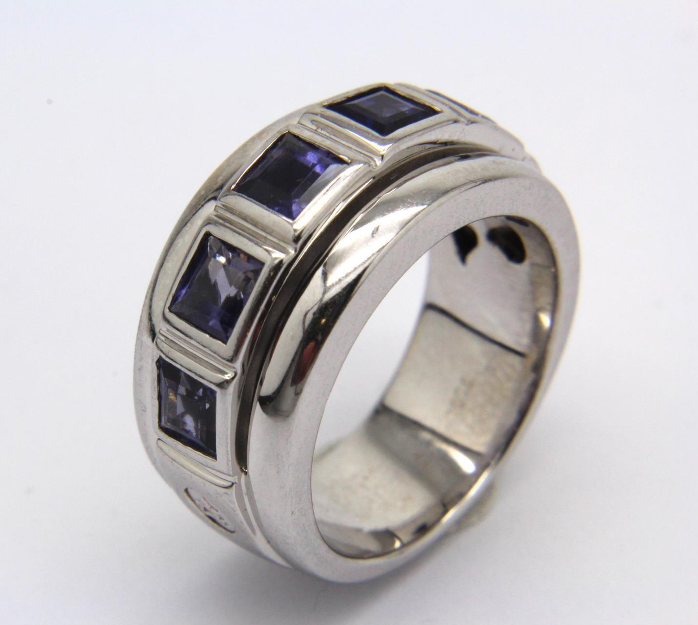 Farbsteinring 750 Weißgold