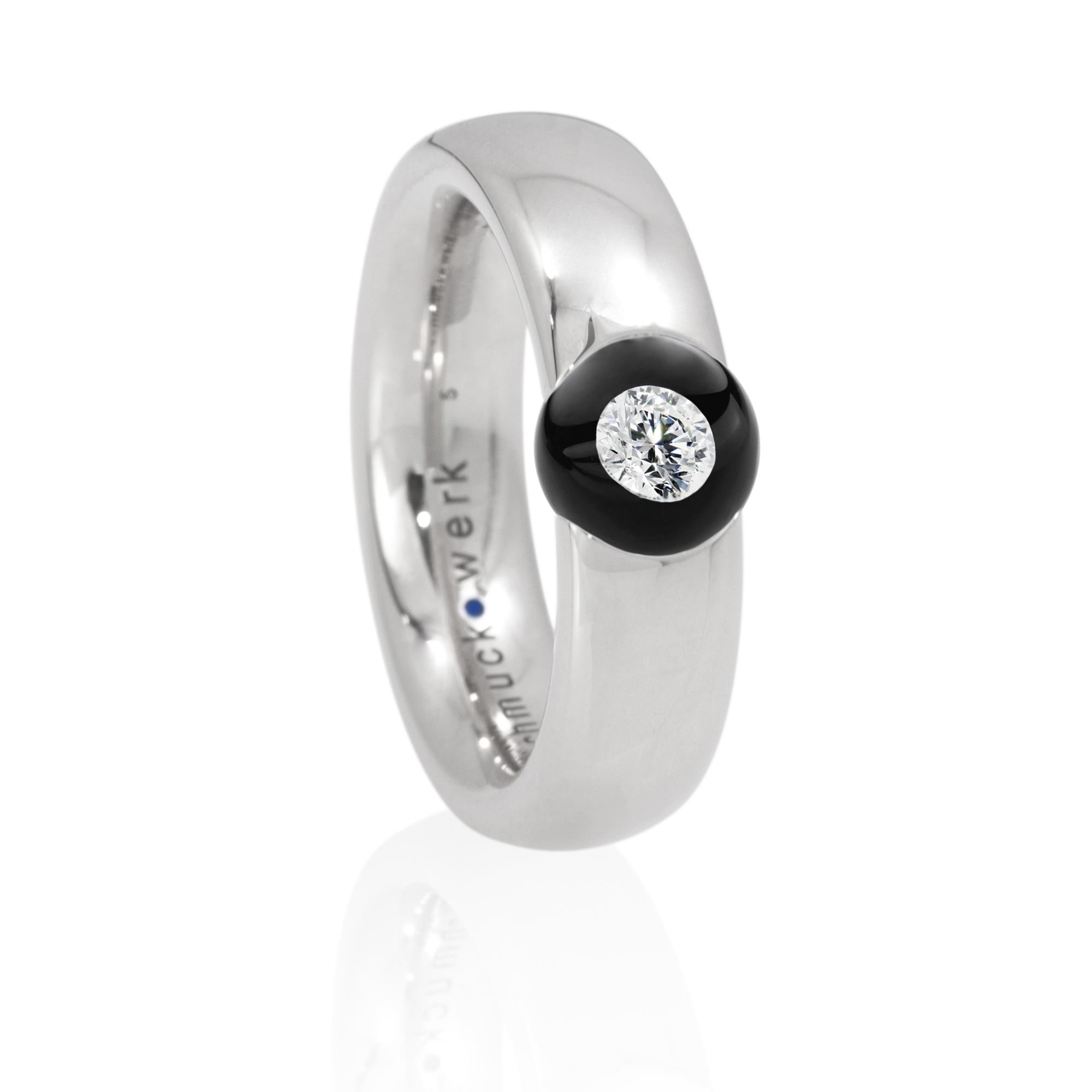 Glasklar I Ring I 0.07ct tw/vs I schwarz I 5,5mm
