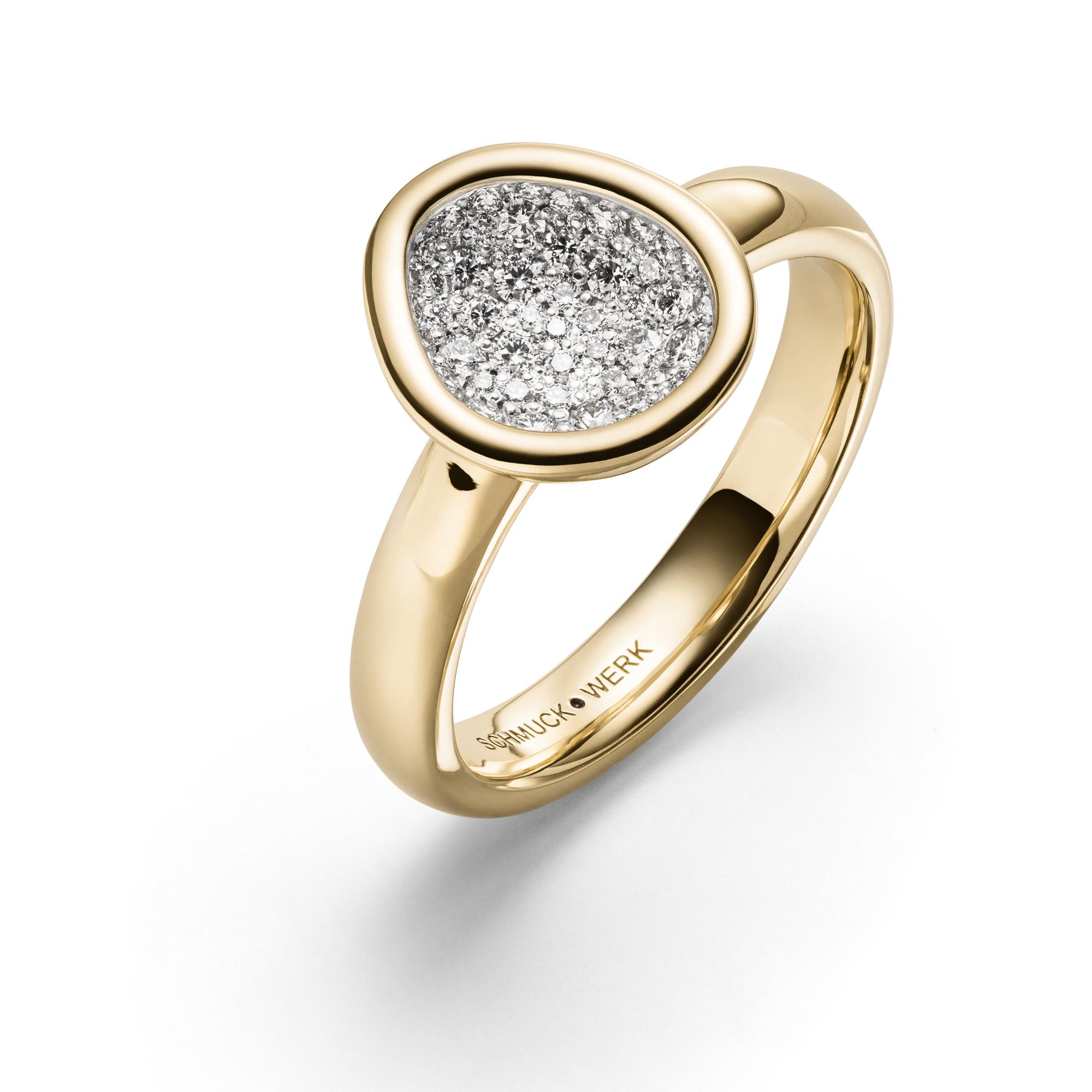 Brillantring Kristall I 750 Gold I 46 Brillanten