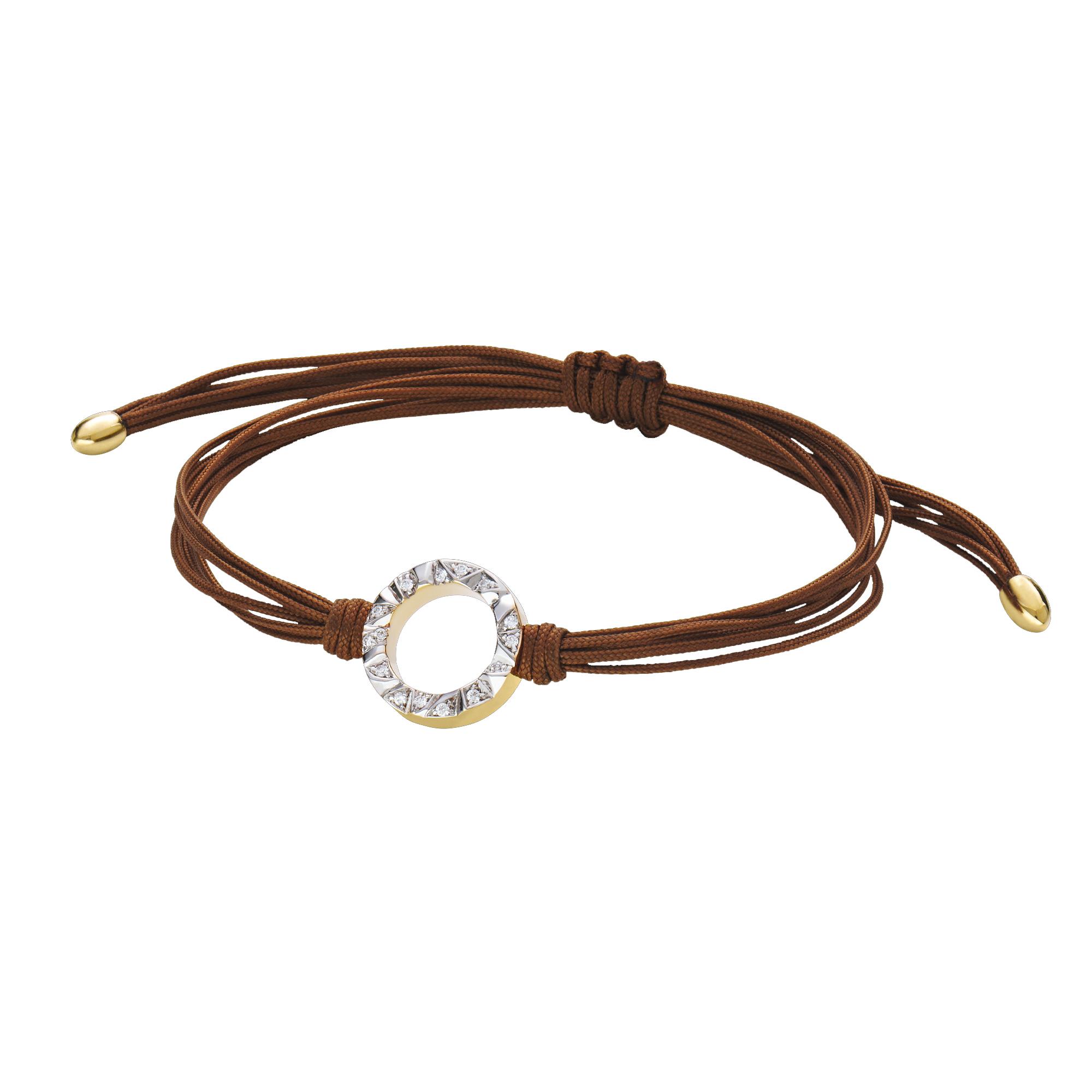 Textilarmband Alpen I 15 Brillanten I 750 Bicolor