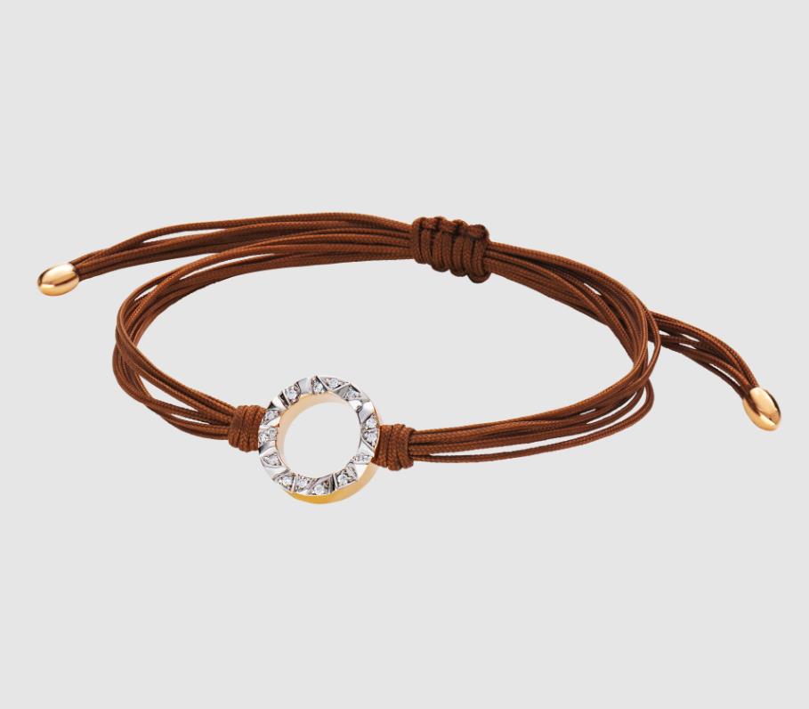 Textilarmband Alpen I 15 Brillanten I 750 Bicolor