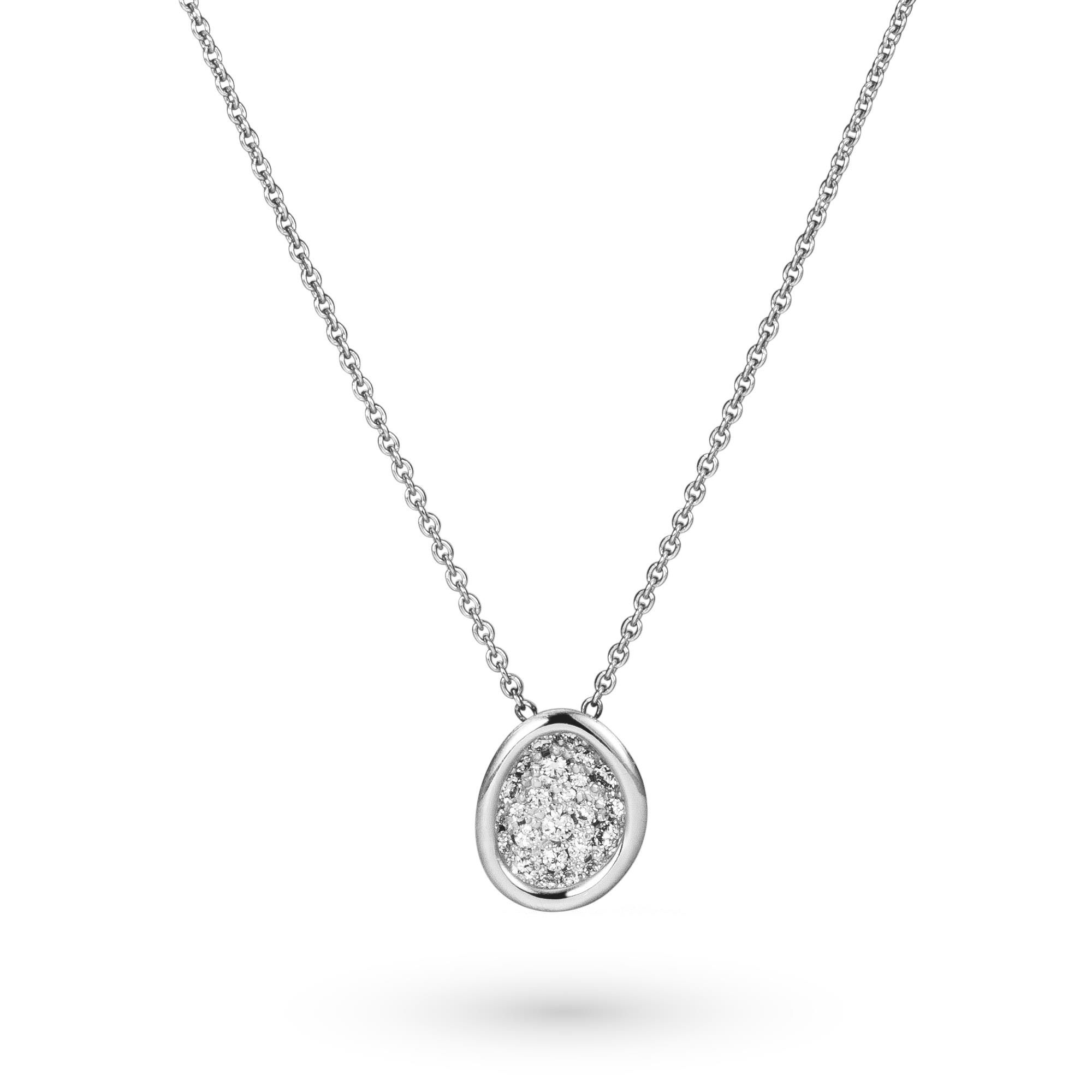 Halsschmuck Kristall I 950 Pt I 23 Brill. 0,12ct.