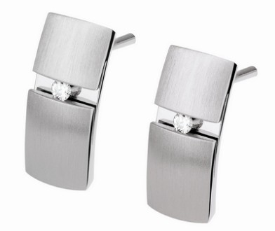 Ohrstecker mit Brillant I Edelstahl